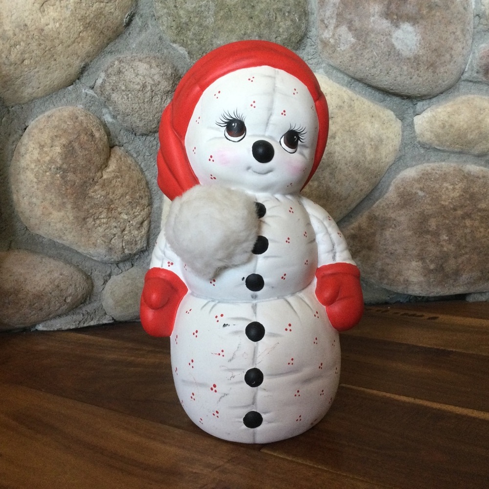 ✔️ Vintage 1986 Kimple Mold Snowman Hand Painted